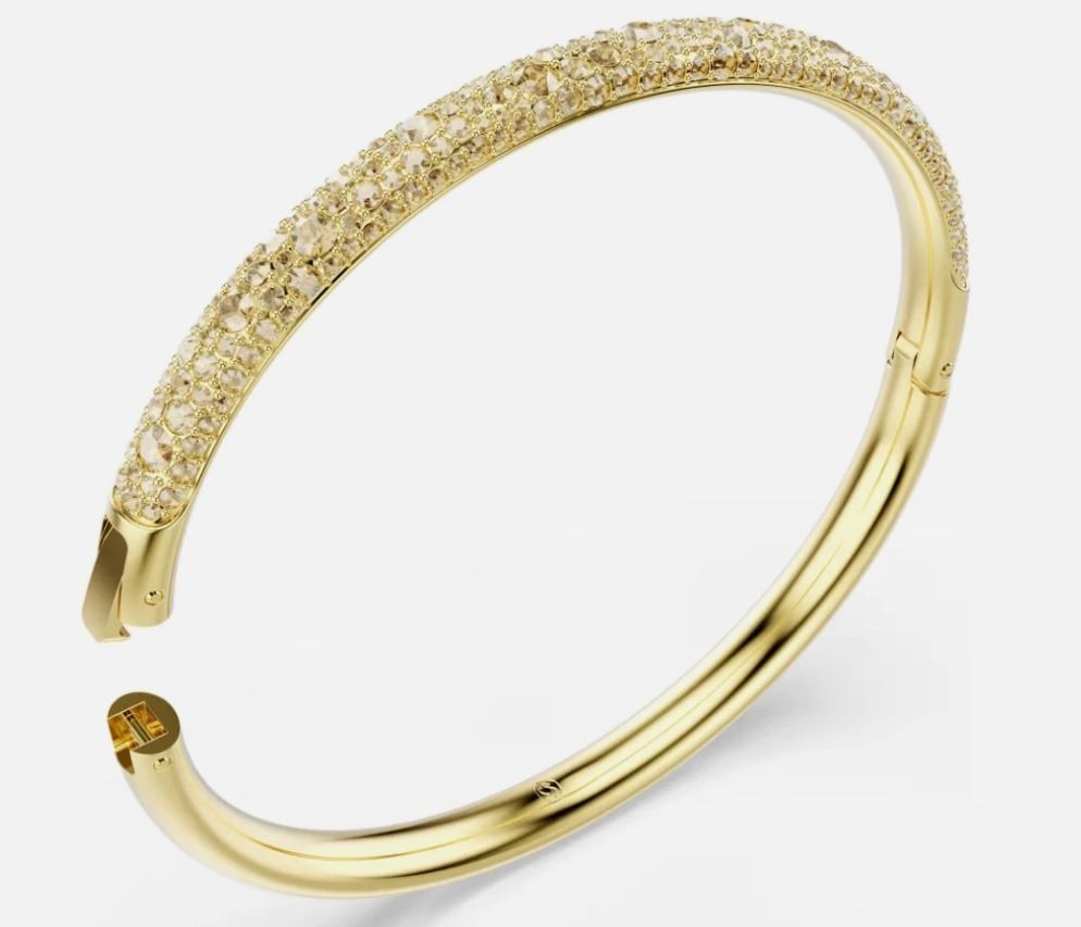 SWAROVSKI Sublima bangle Snow pavé, Gold tone, Gold-tone plated