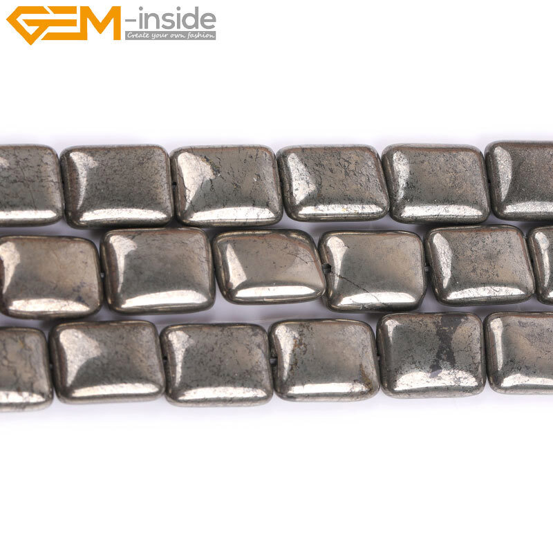 Natural Coin Freeform Pyrite Beads Gemstone Oval Beads For Jewelry Making 15″