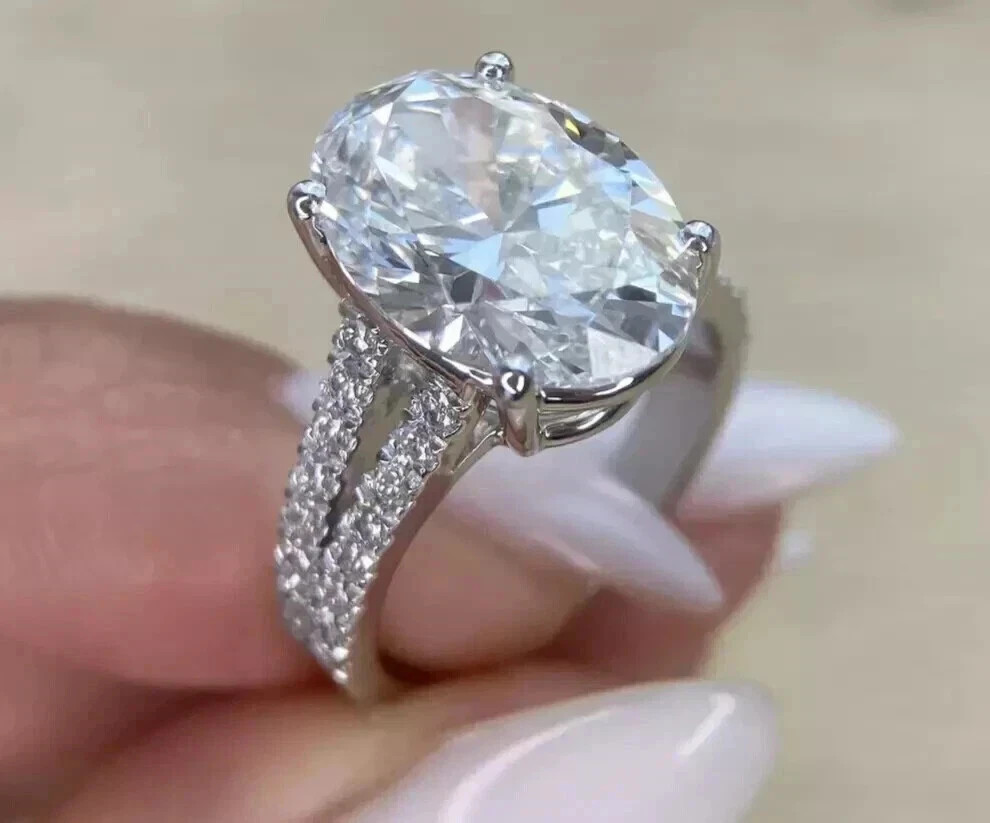 Certified 5.60 Cts Oval Cut Diamond Wedding Ring, Engagement Ring, Gift
