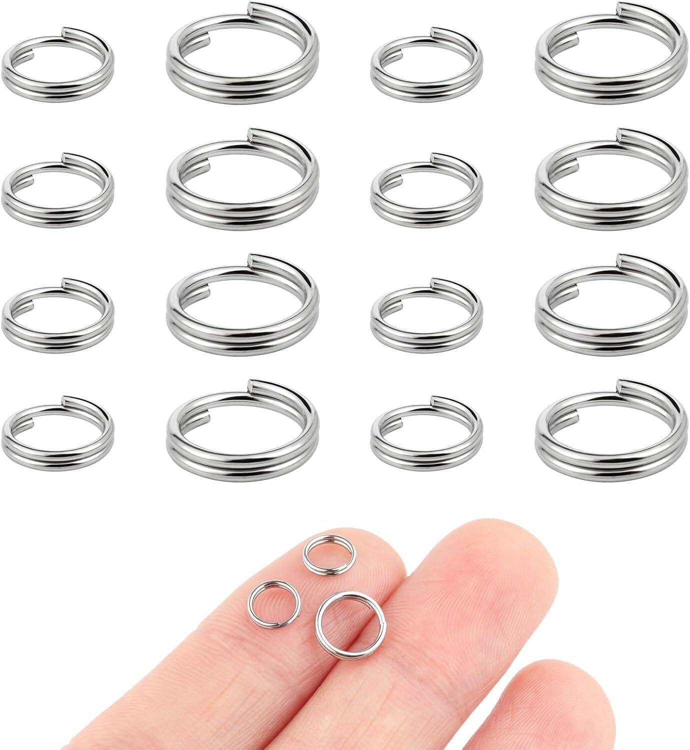 Open Jump Rings Double Loops Split Rings Connectors For Jewelry Making key chain