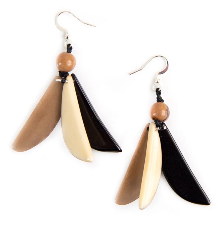 Fair Trade Tagua Nut Organic Earrings Jewelry (Sustainable & Eco-Friendly)