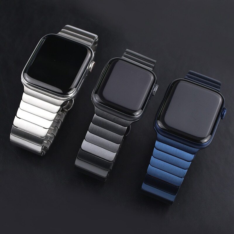 For Apple Watch Ultra 1/2 49mm Metal Strap + Case Stainless Steel Band PC Bumper