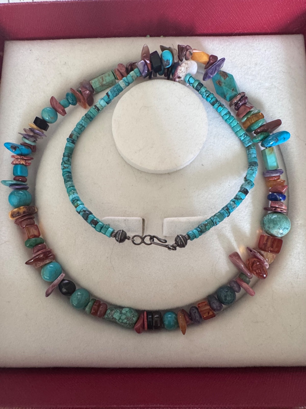 SOUTHWEST ETHNIC NECKLACE with TURQUOISE AMBER Spiney Oyster multi stone