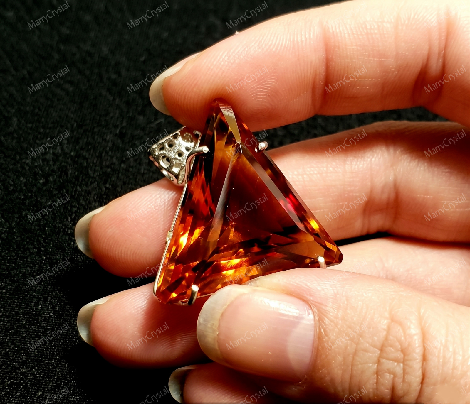 Lightshift Pendant Color Changing Zultanite Glass Trillion Cut Loose Gemstone