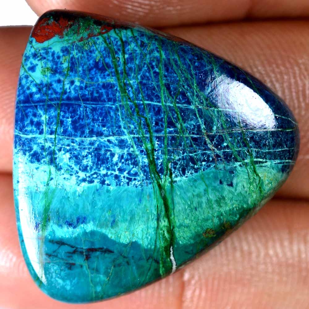 57.55 Cts 100% Natural Chrysocolla Cabochon Pear 29 x 29 mm Loose Gemstone FE06