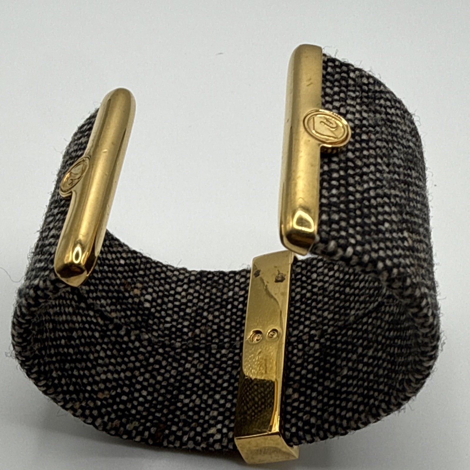 Alcantara Fabric Cuff Bracelet with Gold-Tone Accent Bar
