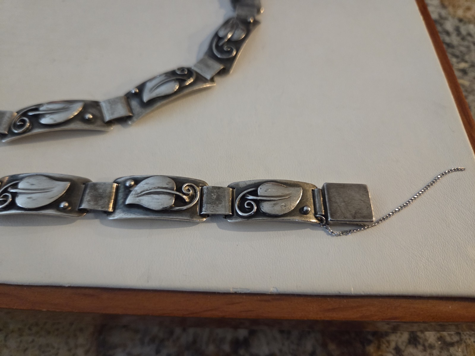 Laurence Foss Sterling Silver Necklace and Bracelet Set 95 Grams #450