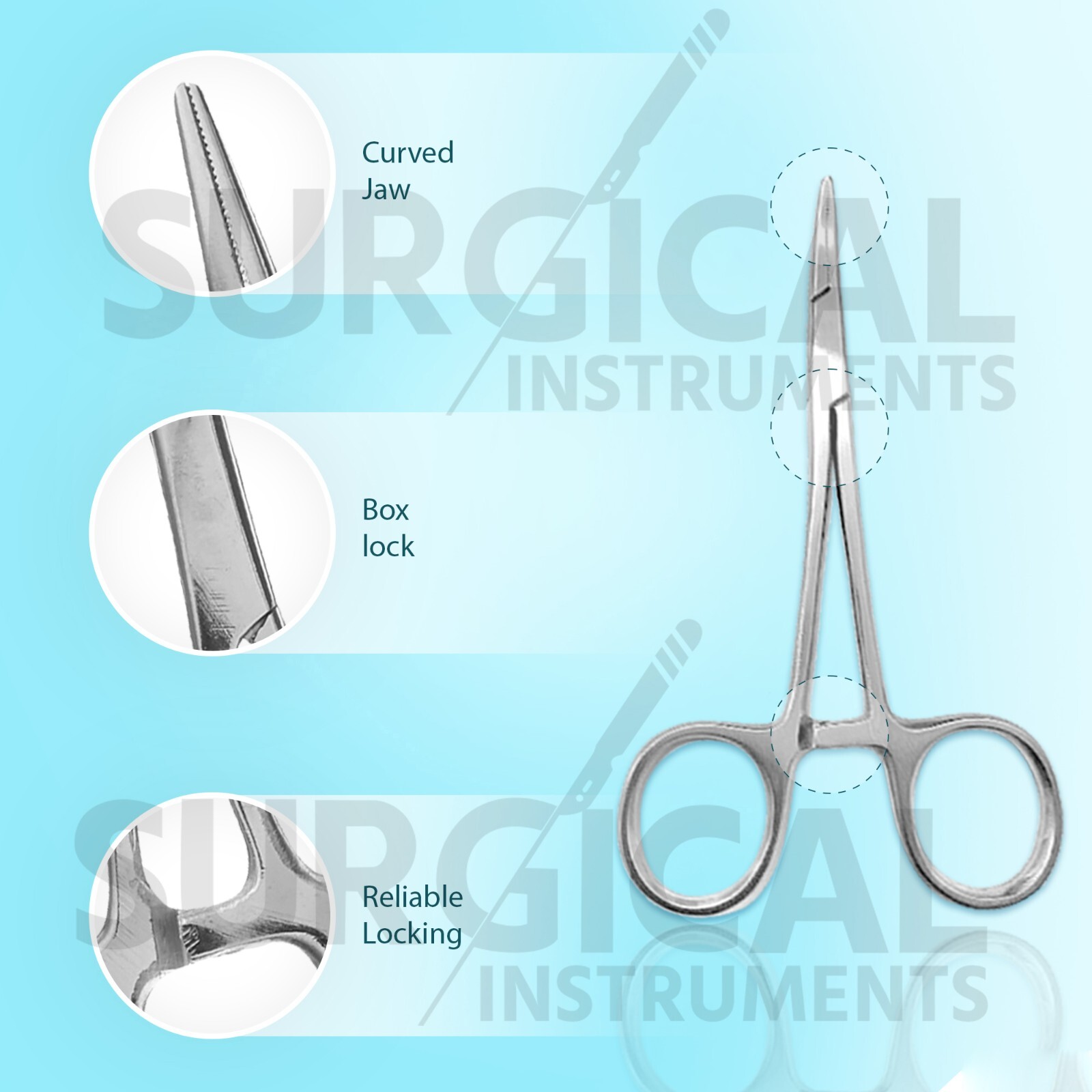 3 Assorted Hemostat Forceps 3.5″ 5″ 5.5″ Curved Surgical Instruments German Gr