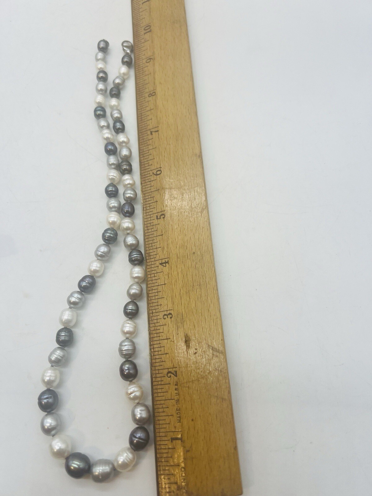 Honora Graduated Pearl Necklace Gray White Black Tuxedo 20″ Sterling Silver