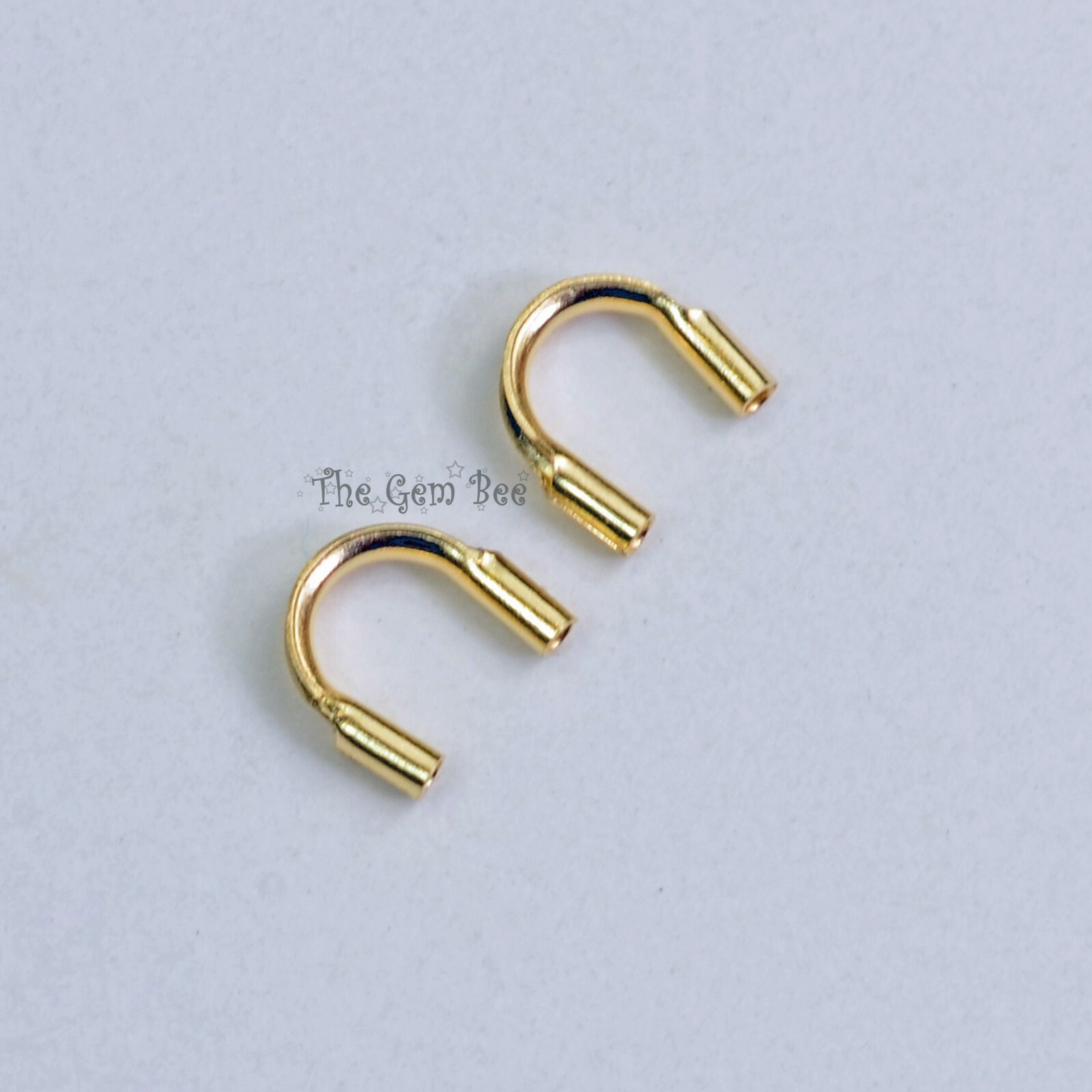 14K Solid Yellow Gold Wire Guard Cord Cover Protector Stringing Finding 0.6mm