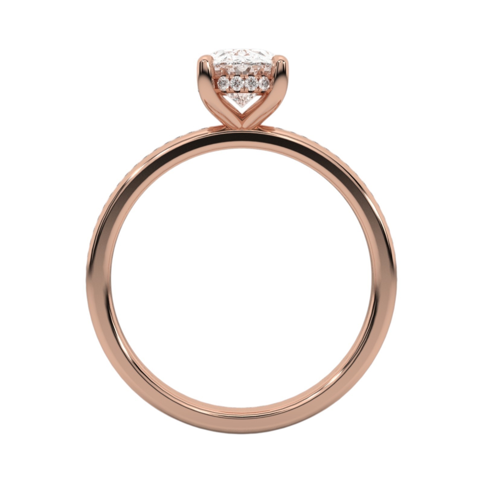 Oval Cut 2.75 Ct IGI Certified Lab Created Diamond Engagement Ring 14k Rose Gold