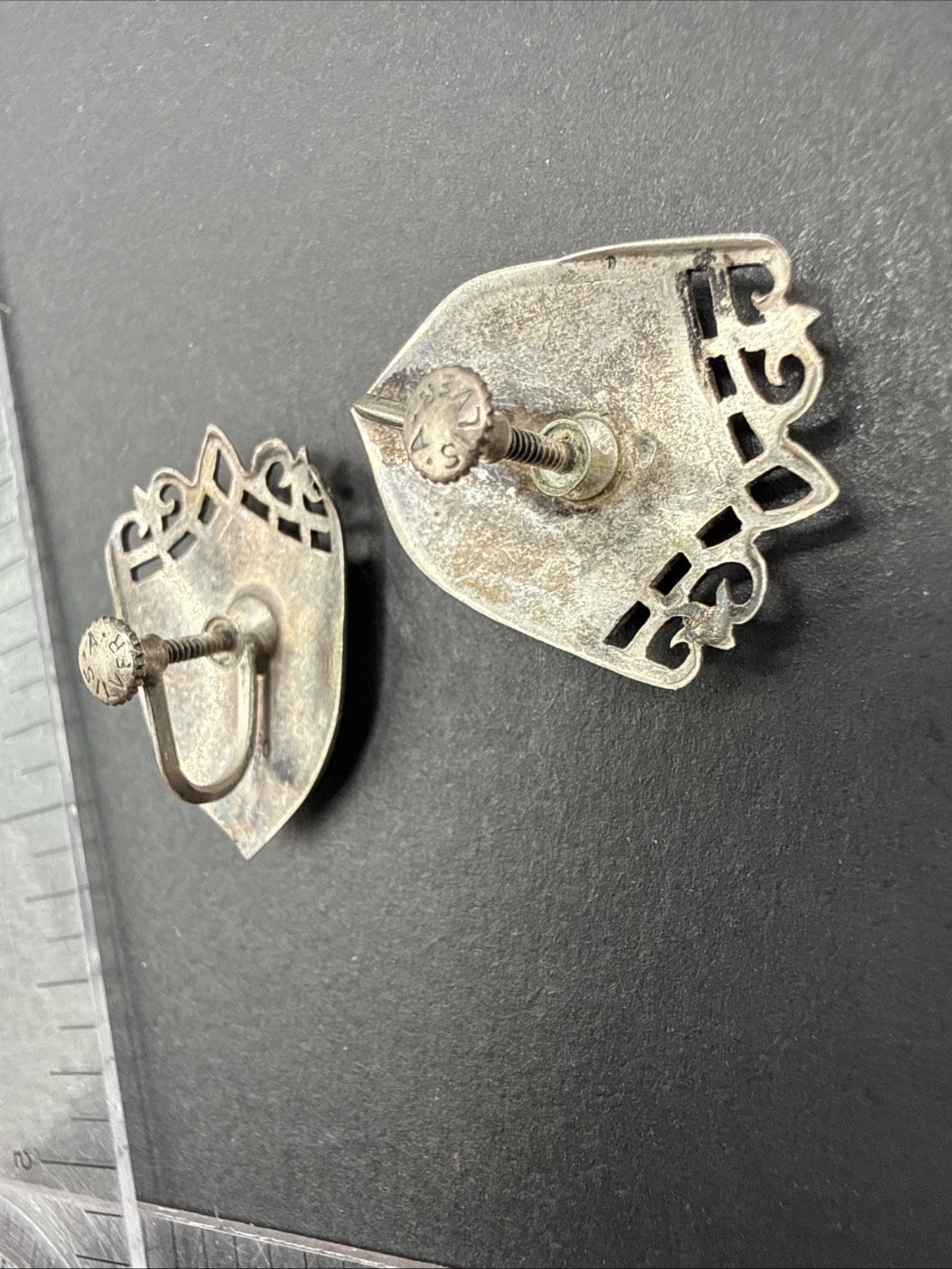 Sterling Silver Siam Dancing Woman Shield Earrings B50