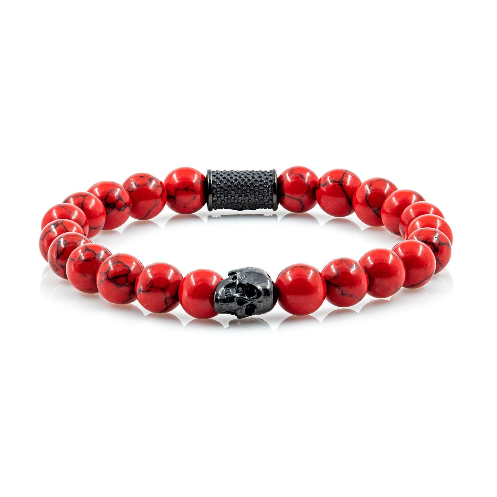 Red Turquoise Bracelet Bracelet Bead Bracelet Skull Stainless Steel
