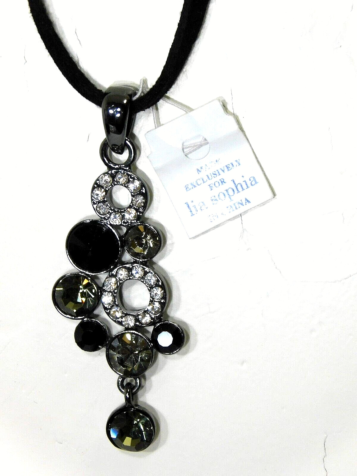 Beautiful Lia Sophia SEQUINE Pendant/Slide, Cut Crystals, Pendant Only-No Chain