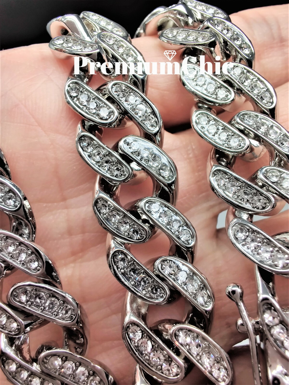 16″ or 18″ Miami Cuban Link Choker Necklace ICED Mens Plated Hip Hop CZ Jewelry