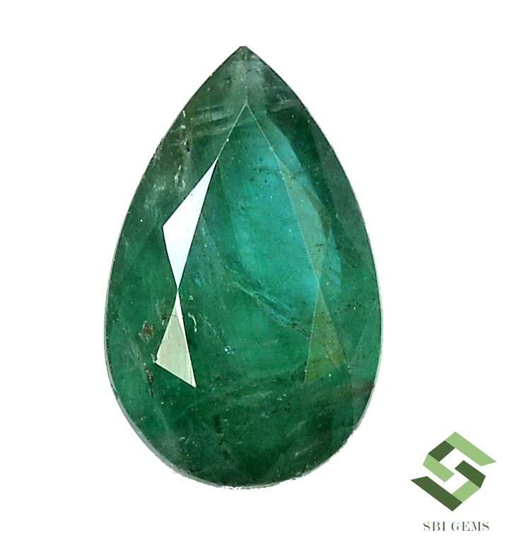 15.50×9.50 mm Certified Natural Emerald Pear Cut 5.37 CTS Untreated Loose Gems