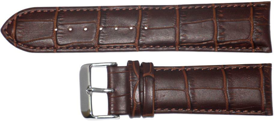 Watch Band Genuine Leather Alligator Grain Brown Padded 12mm to 30mm(A1 Quality)