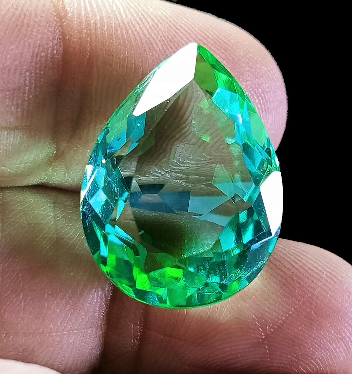 Pear Cut Light Green Topaz Gemstone 18-19Ct Certified Natural Brazilian JP262