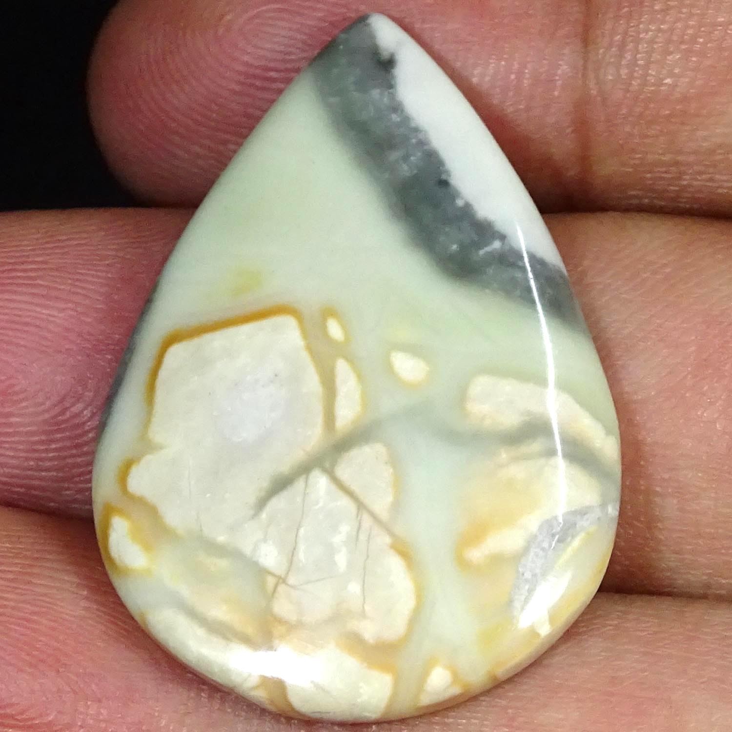 30.80Cts Natural Fine Picasso Jasper Pear Cabochon Gemstone 25X36X5MM