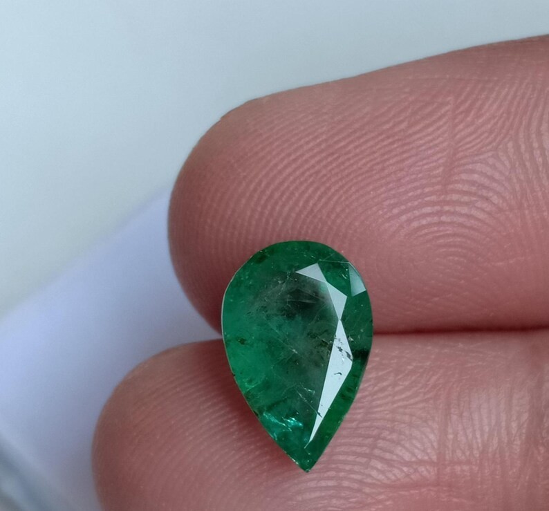 Top Quality Emerald Pear Shape Unheated Untreated Gemstone Ring Size 2.75 Ct