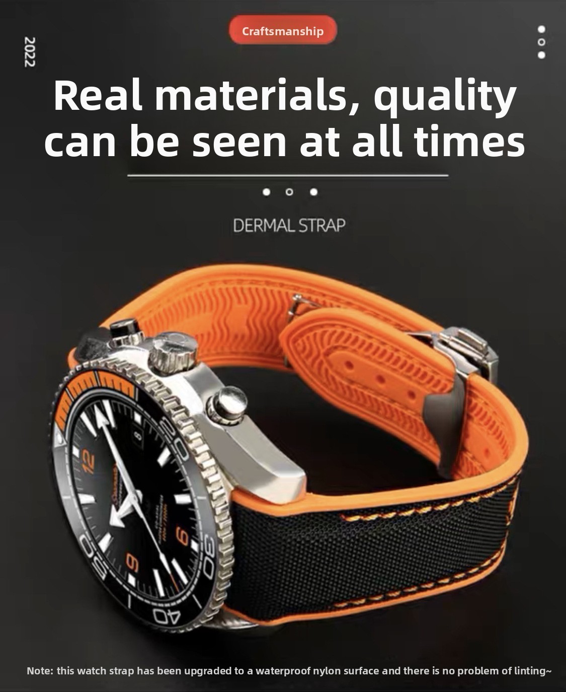 Quality Nylon Rubber Bottom Watch Stras Mens Sport Wristband 20mm 22mm for Omega