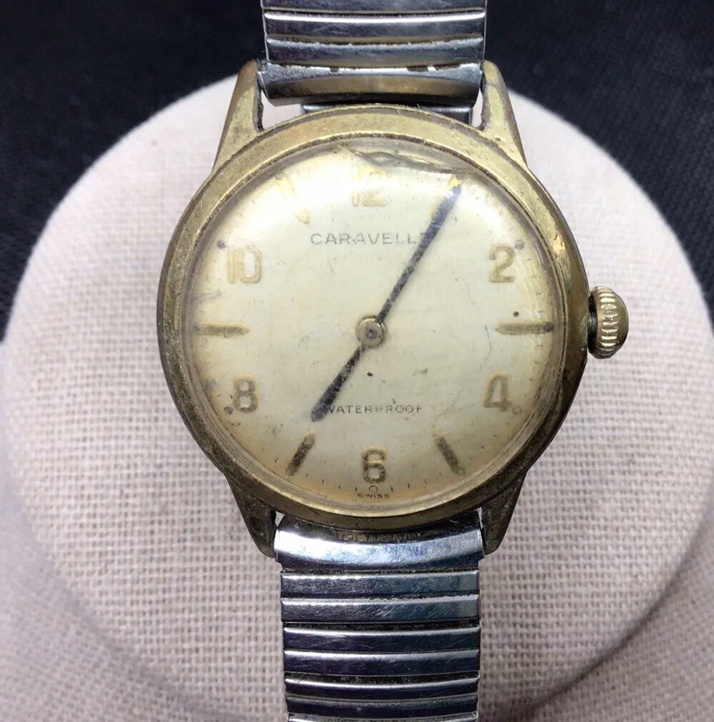 Vintage Mens Caravelle Waterproof Wrist Watch “AS IS” W695