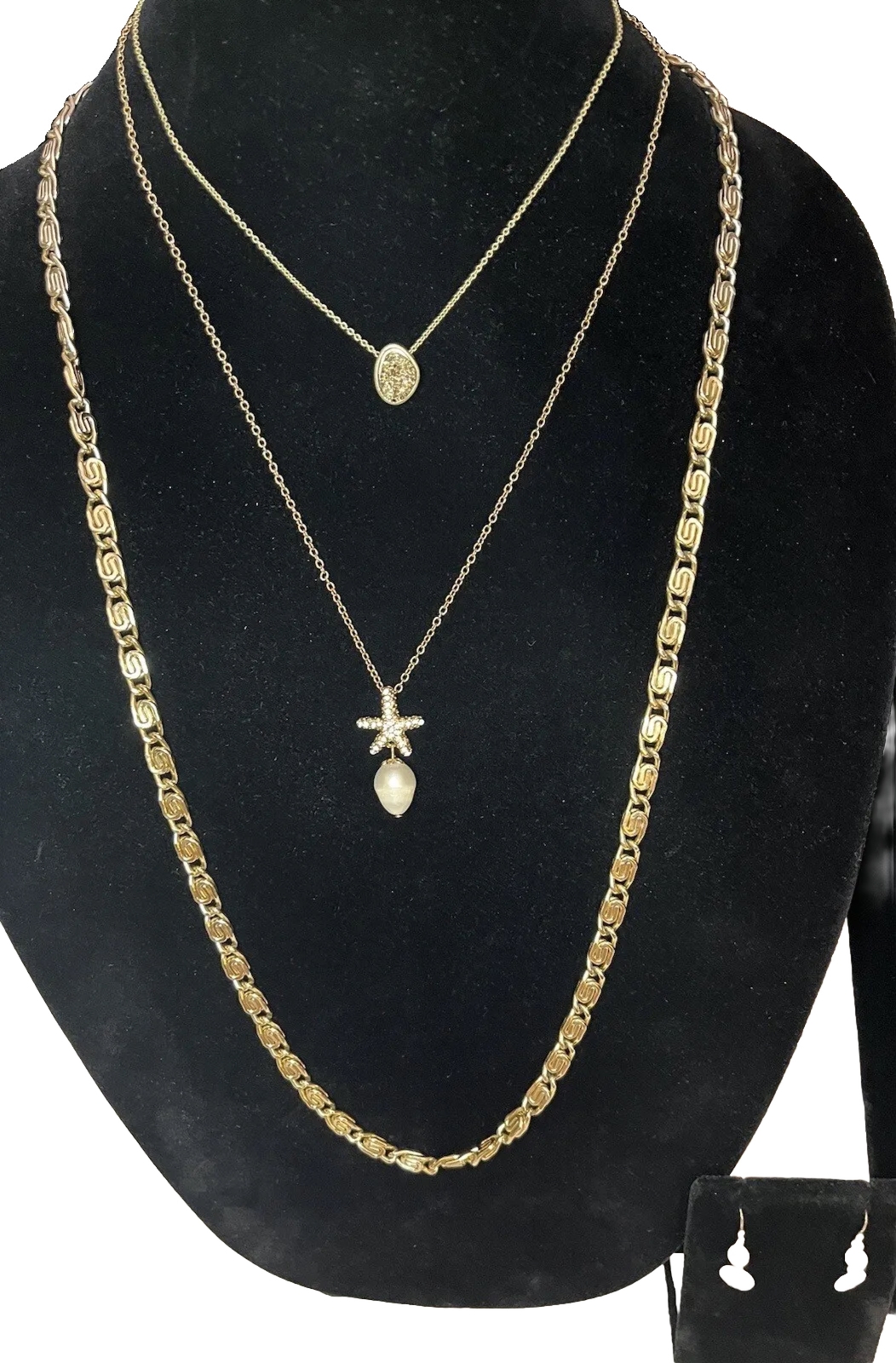 Lot of 6 Pieces Vtg-Modern Jewelry Necklaces & Earrings Monet Gold White Cream