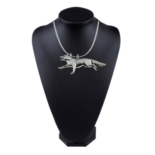 a3 Running Fox on a Antique Bronze or silver necklace size 16 18 20 24 30 inch