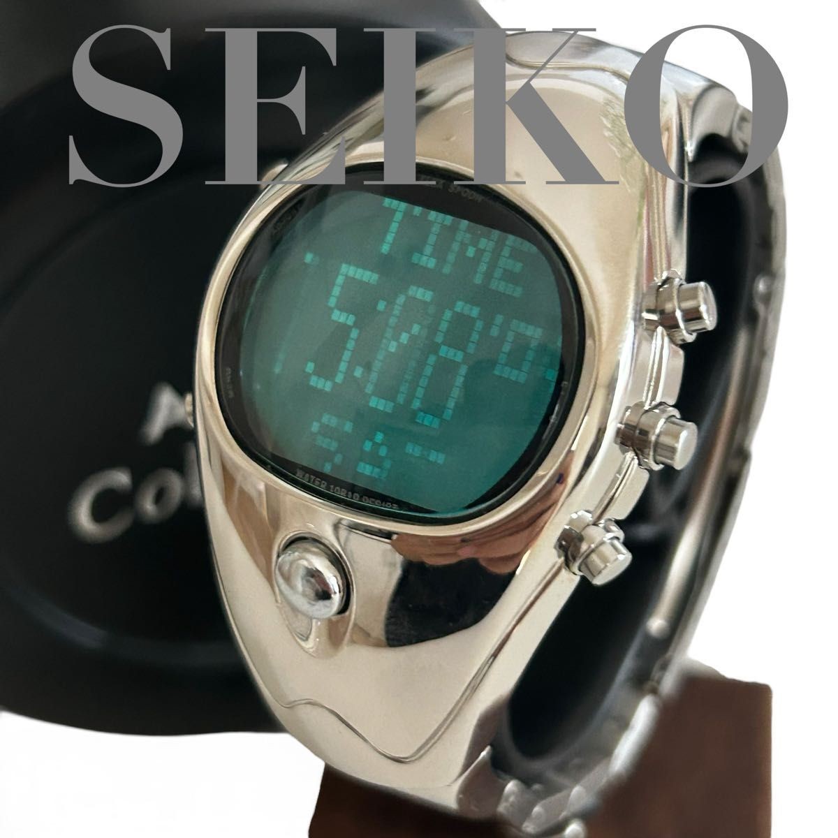 Operation confirmed SEIKO ALBA SPOON w850 Seiko Alba Spoon Digital Silver y2k St