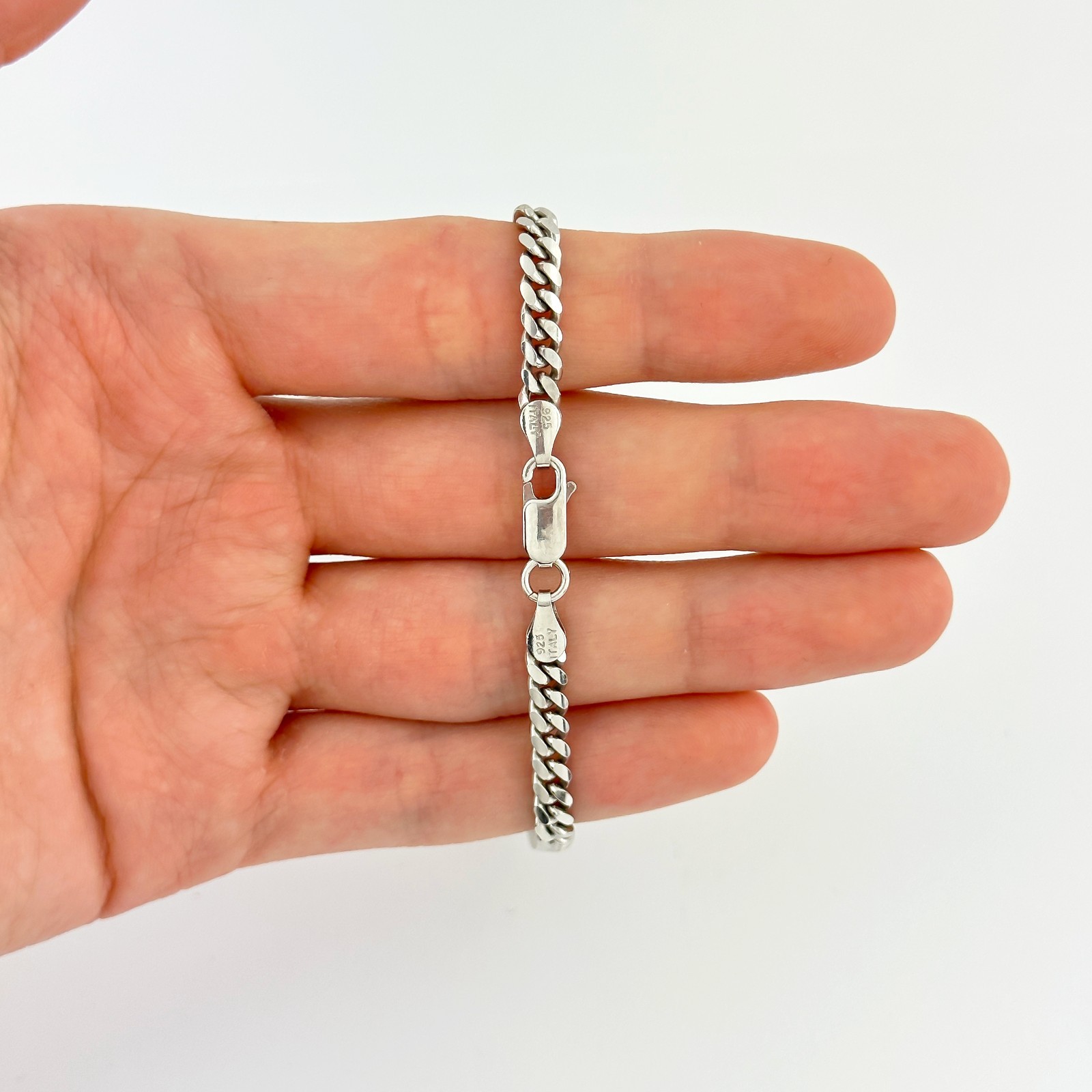 3.7mm Miami Cuban Link Chain or Bracelet Solid 925 SOLID Sterling Silver