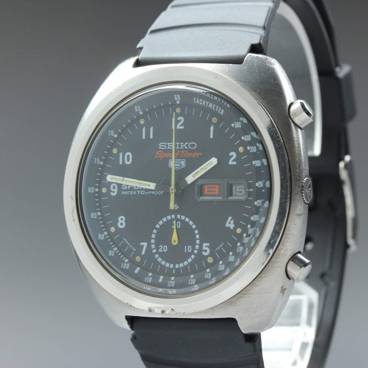 Vintage 1970 [Near Mint-] Seiko 5 Sports Speed Timer 6139-7010 Men’s AT Watch JP