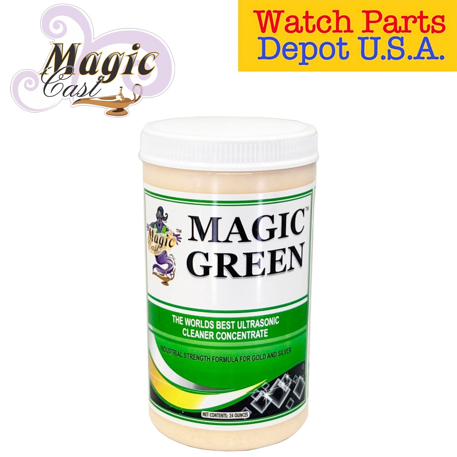 Magic Green Ultrasonic Cleaner 24 oz Jewelry Metal Cleaning Concentrate Solution