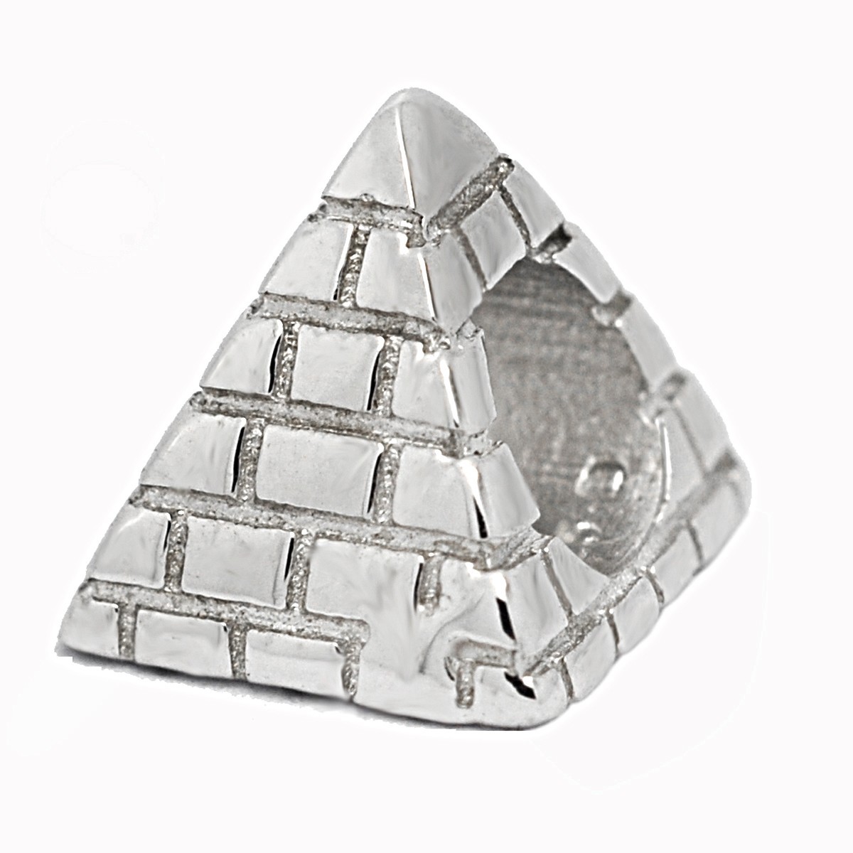 De Buman Sterling Silver Pyramid Charm Bead