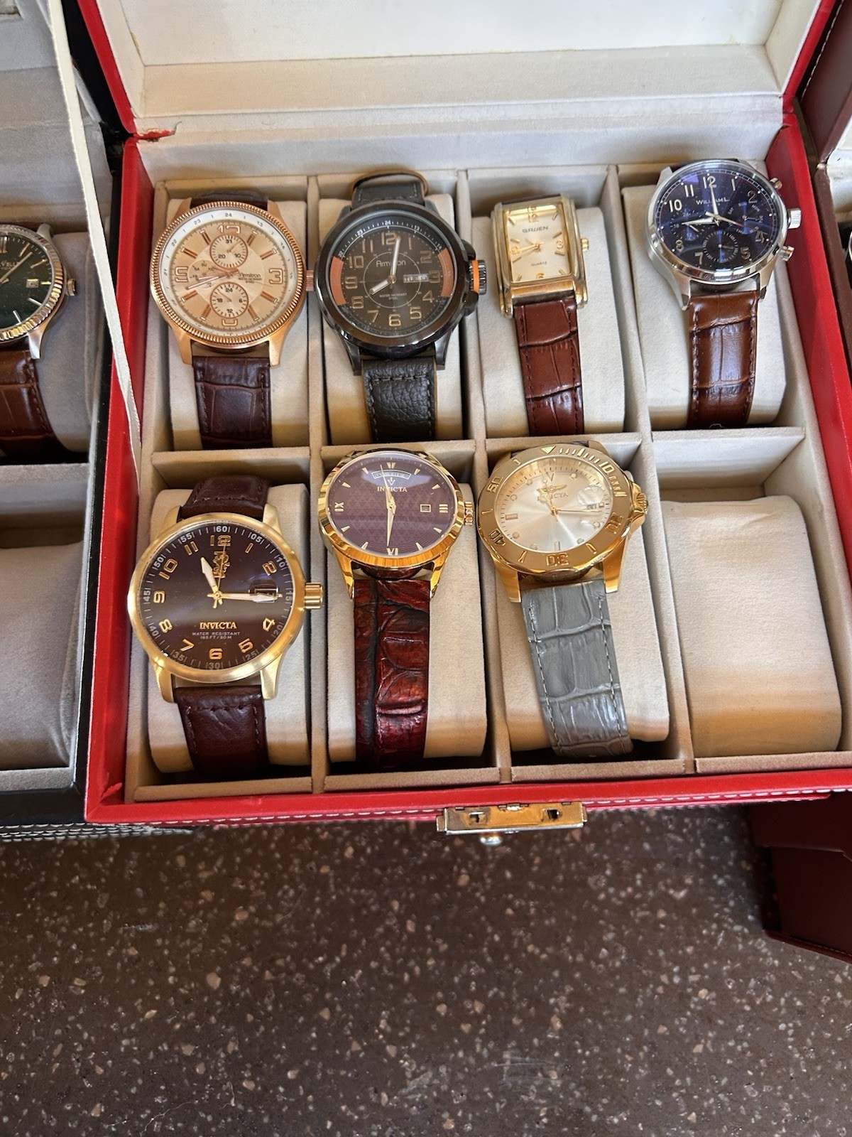 Invicta Seiko Citizen Caravelle Armitron Men’s Watch collectio w/ Display Boxes