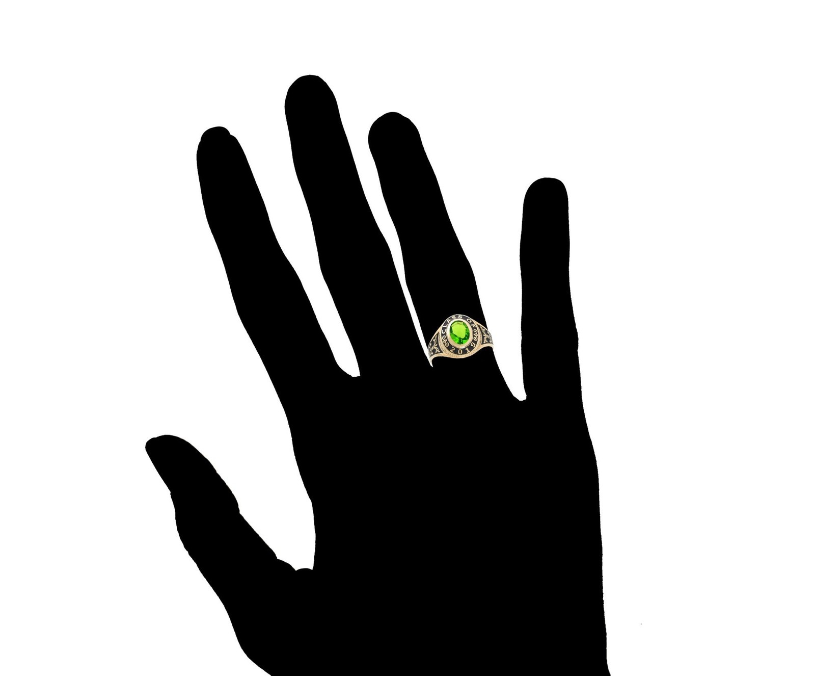 10k or 14k Gold Simulated August Birthstone 2026 Class Graduation Ring