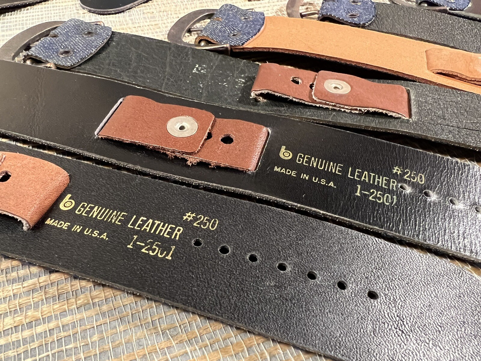 Vintage 1975 Brite Denim & Leather Wide Watch Straps Counter Top Display