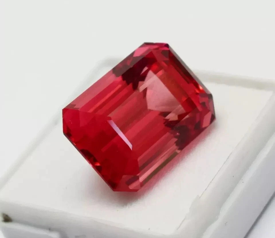 10 Ct Emerald Cut Certified LOOSE GEMSTONE NATURAL PADPARADSCHA SAPPHIRE BEST!