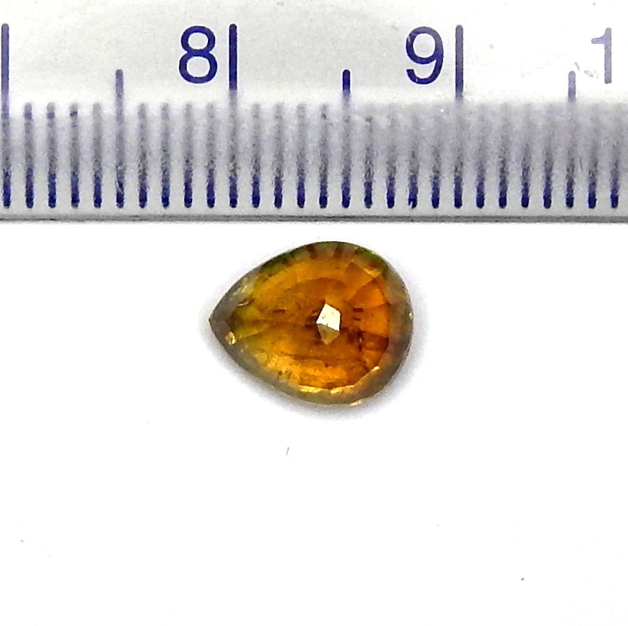 2.6ct Vivid Orange Sphene Natural Earth Mined Unheated Faceted Pear Ceylon