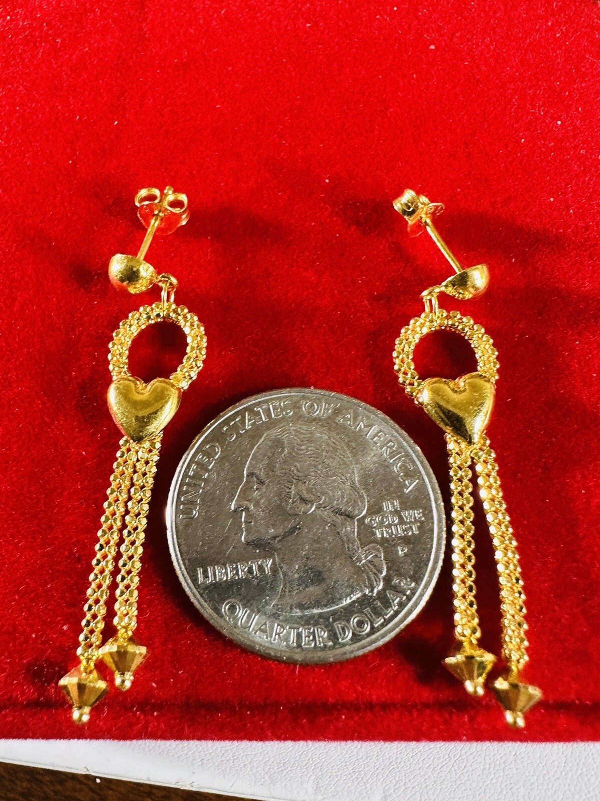 22CT 22K 916 Real Fine Gold Women’s Dangle Balls Beads Earring 5.1g