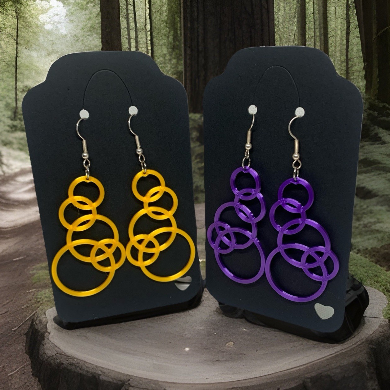 Pair of 3D Printed Statement Earrings – Bold, Lightweight & Colorful Jewelry