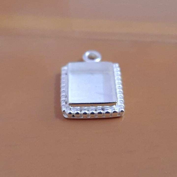 925 Sterling Silver 10x14mm Rectangle Bezel Pendant Blank DIY Jewelry Making
