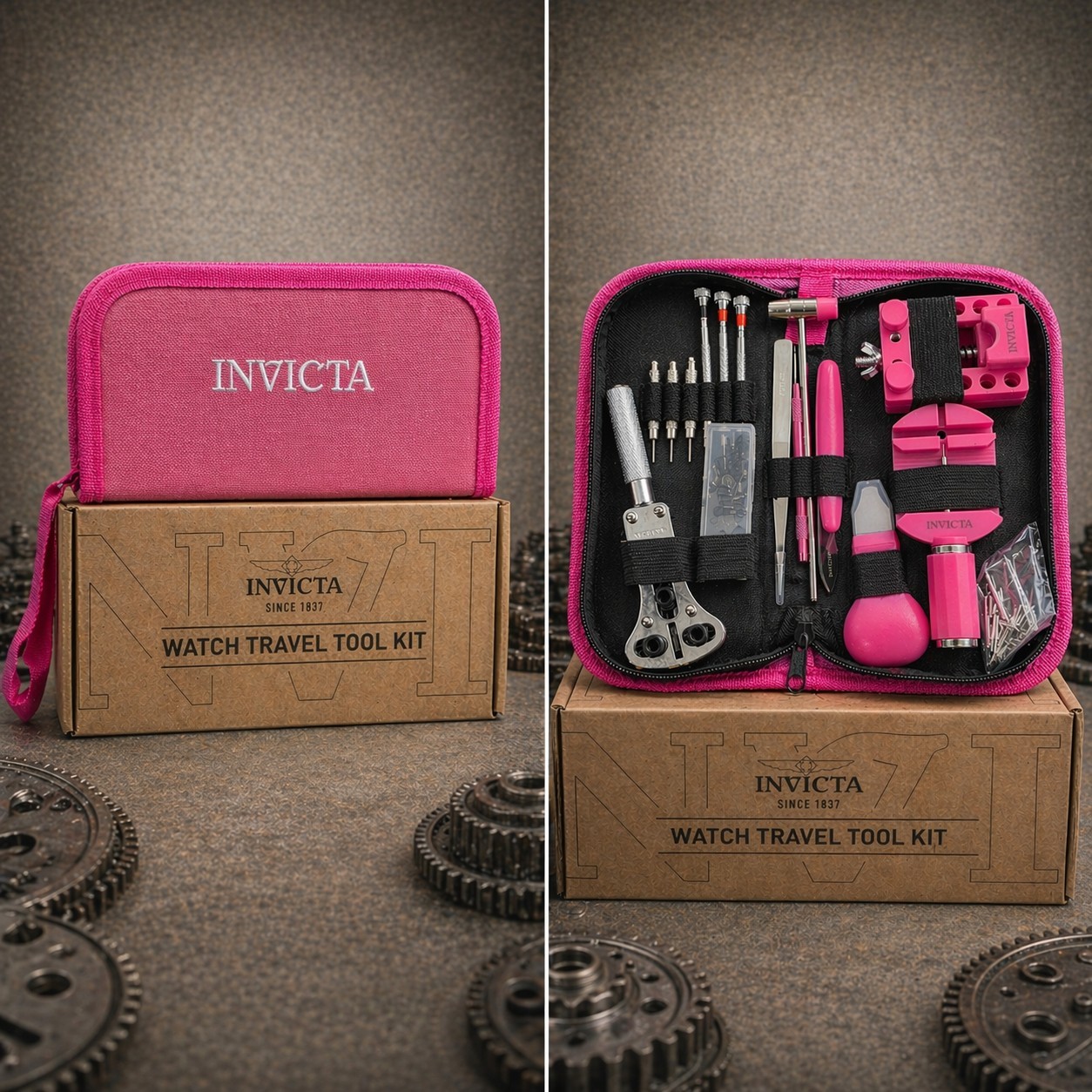 NEW In Box Invicta Travel Watch Repair Tool Kit Pink/White (ITK-008)#1034