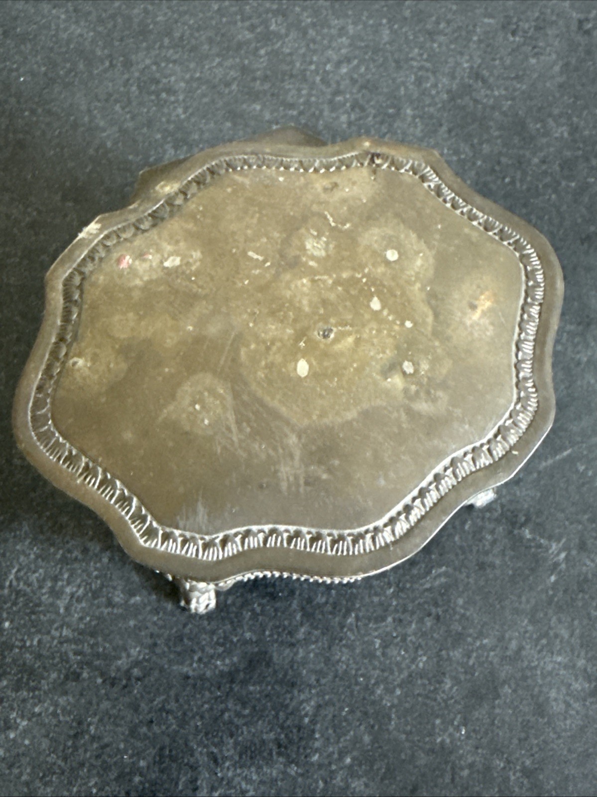 Vintage Jewelry Box w/Lion Claw Feet international Silver