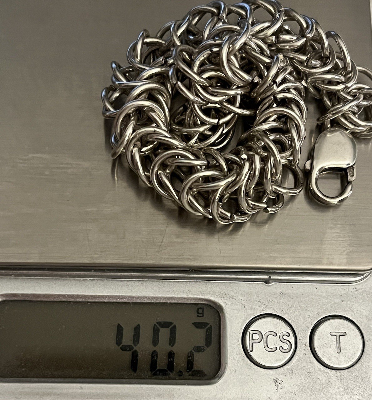 Vintage 925 Sterling Silver Unisex Chainmail Byzantine Bracelet 8.25” Sturdy 40g
