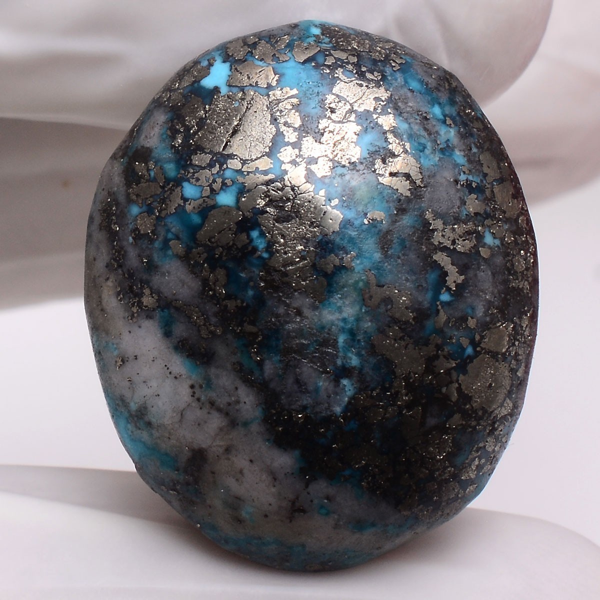 Sky Meets Gold ~ 40.50 Cts Natural Persian Turquoise Top-Grade Cabochon Gemstone