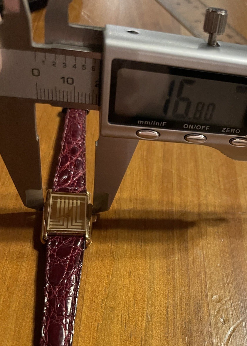 Lanvin Tank Watch France ladies Unique Dial Crocodile Band vintage New NOS Works