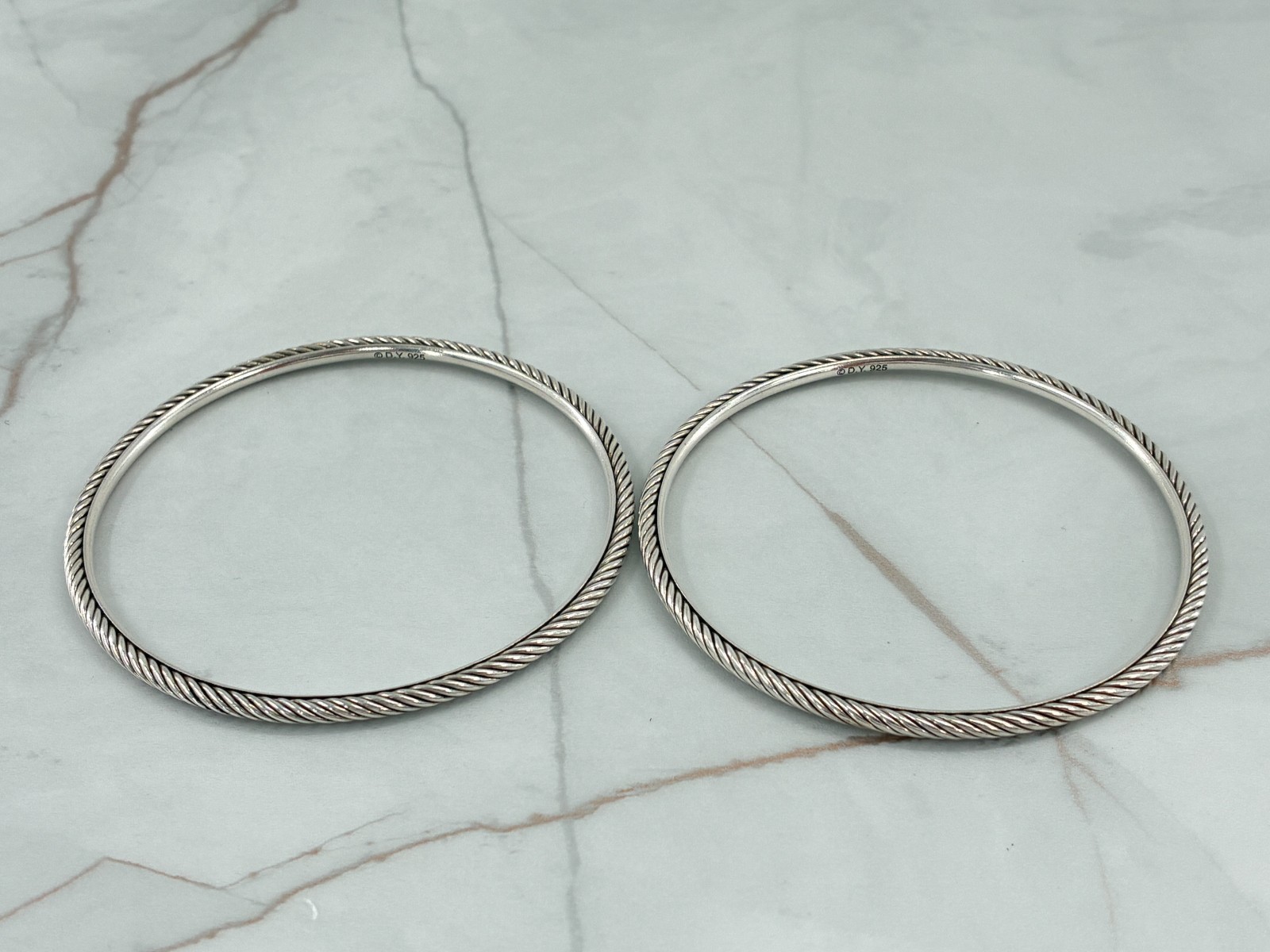 David Yurman Cable Classics Bangle Bracelet Sterling Silver DY 925 Fits 8.25 in