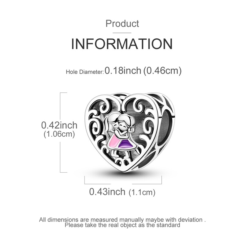 MULA 925 Sterling Silver Retro DIY Charm Forever Sisters For Women Bracelet