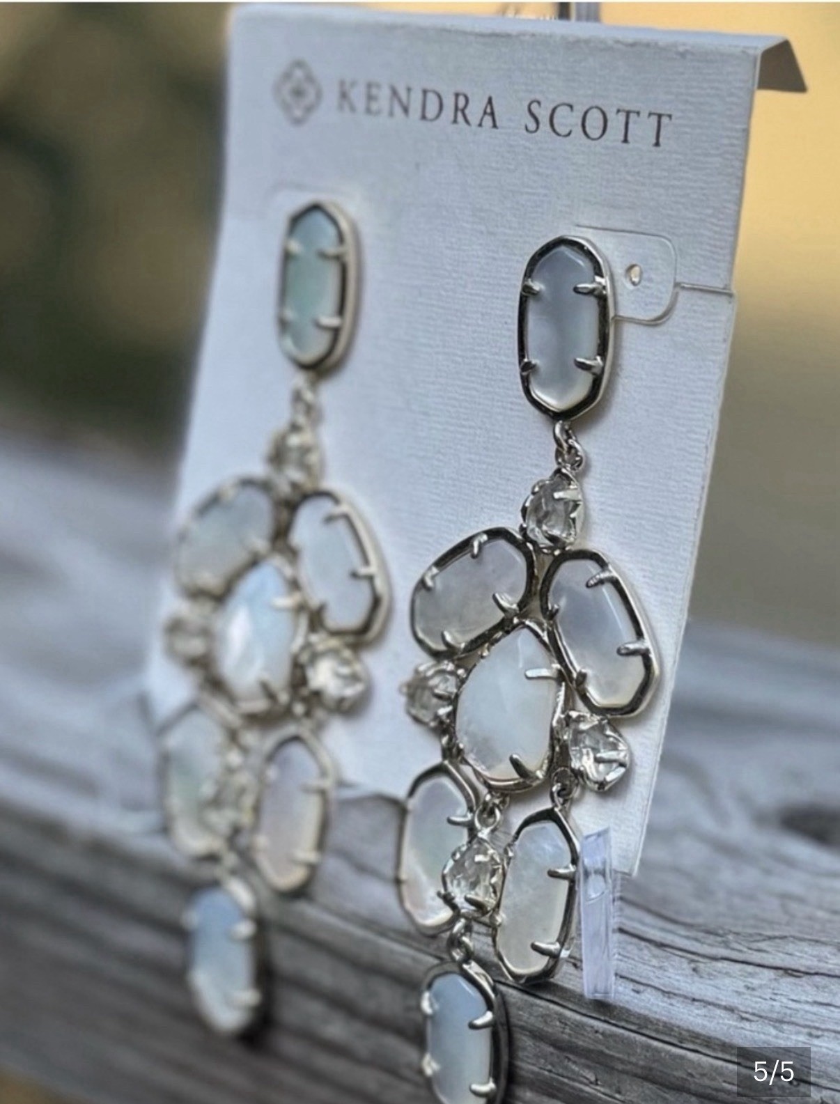 Kendra Scott Kyra Mother of Pearl & Crystal Chandelier Dangle Earrings