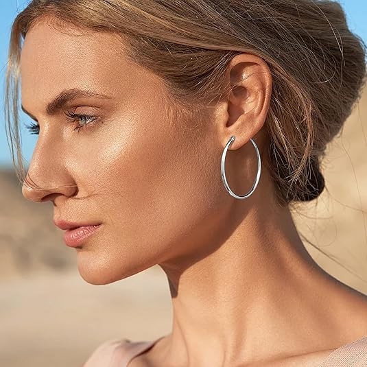 925 Sterling Silver High Polished 2MM Hoop Earrings – 10MM-50MM Lot